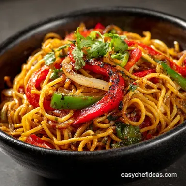 Indian Hakka Noodles Restaurant Taste at Home Recipe Card