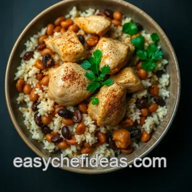 Hearty Chicken Rice and Beans Bowl: A Family Favorite Recipe Recipe Card