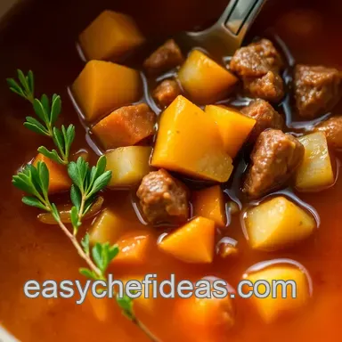 Hearty Homestyle Beef Soup - Comfort in a Bowl! Recipe Card