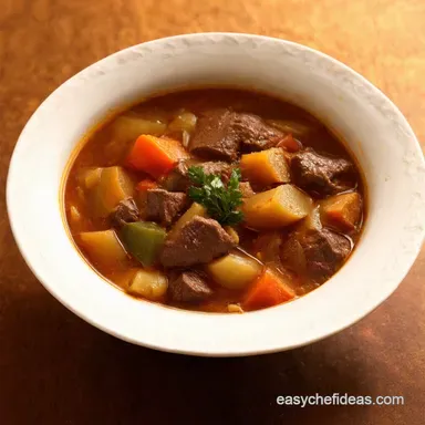 Hearty Vegetable Beef Soup A Family Favorite Recipe Card