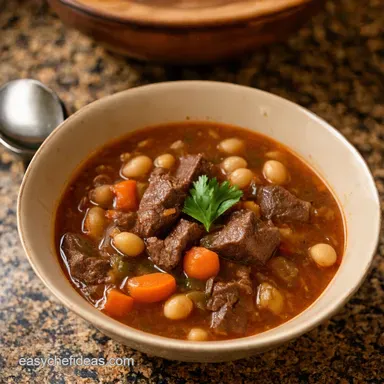 Hearty Slow Cooker Beef and Barley Soup Mums Secret Recipe Card