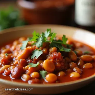 Hearty Vegetarian Chili Recipe My ThreeBean Winter Warmer Recipe Card