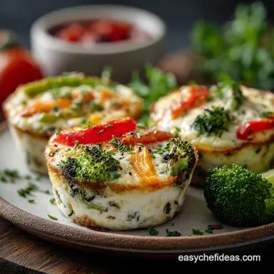High Protein Egg White Cups with Veggies and Turke Easy 35-Min Meal Prep Recipe Card