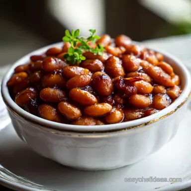 Homemade Baked Beans Recipe with Mahogany Glaze for 11 Servings Recipe Card