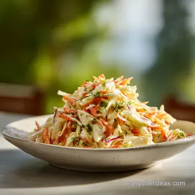 Coleslaw Recipe in 10 Minutes with Fresh Cabbage and Carrots Recipe Card