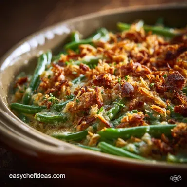 The Best Green Bean Casserole with Fresh Beans and Scratch Sauce Recipe Card