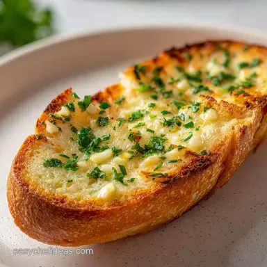 Garlic Bread Recipe: 15 Minute Crusty Baked Garlic Herb Bread Recipe Card