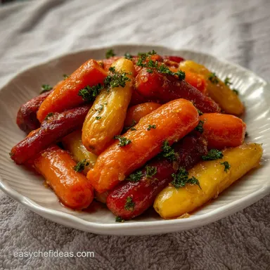 Christmas Vegetable Side Dish with Honey Glazed Carrots Recipe Card