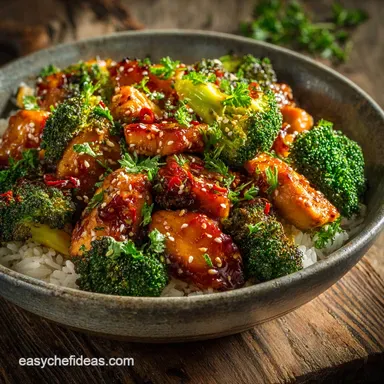Honey Sriracha Chicken and Broccoli Meal Prep Bowl Easy 45-Minute Recipe Recipe Card