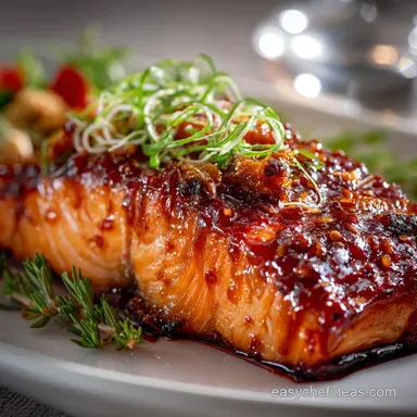 Honey Sriracha Salmon Sticky, Sweet Spicy Glazed Salmon Recipe Card