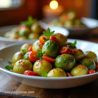 Festive Side Dishes for Christmas JewelToned Sprouts Recipe Card