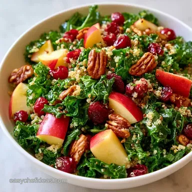 Kale Quinoa Apple Salad for 4 Servings Recipe Card