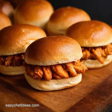 Easy Tailgate Food Kickoff BBQ Chicken Sliders Recipe Card