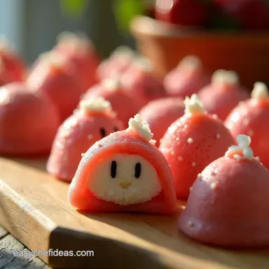 Easy Kirby Strawberry Mochi Recipe Soft Squishy Homemade Mochi Recipe Card
