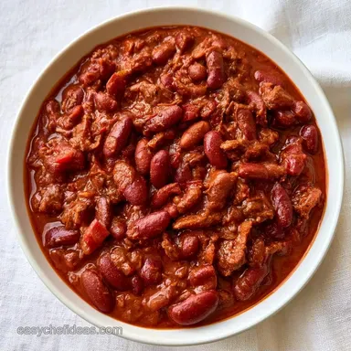 Lean Ground Beef Chili for 6 Servings Recipe Card