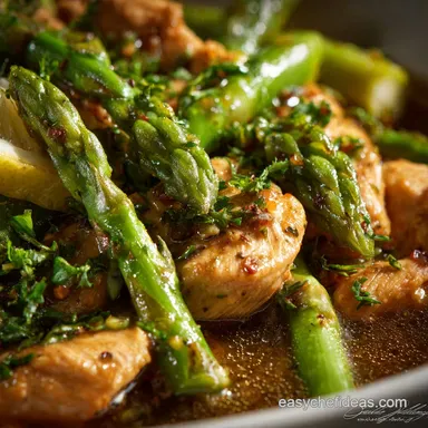Chicken and Asparagus Lemon Stir Fry: Speedy Weeknight Meal Recipe Card