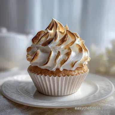 Sweet Light Angel Food Cupcake with Meringue Icing Recipe Card