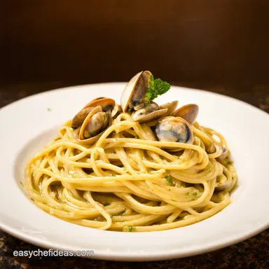 Linguine alle Vongole Clams and Pasta Italian Seaside Style Recipe Card