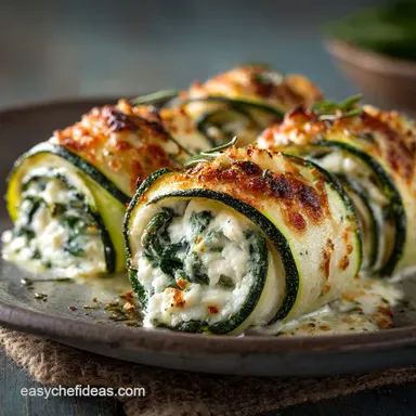 Flawless Zucchini Rollatini with Spinach and Ricotta Low Carb Recipe Card