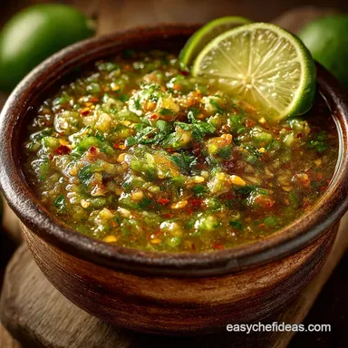 The Best Smoky Bright Roasted Salsa Verde Tomatillo Salsa Recipe Recipe Card