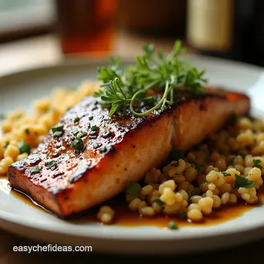 Sticky Maple Balsamic Rainbow Trout Recipe Ready in 30 Mins Recipe Card