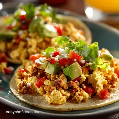 Meal Prep Breakfast Taco Scramble Fluffy FreezerFriendly Recipe Recipe Card