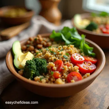 Mediterranean protein food prep Quinoa Power Bowls Recipe Card