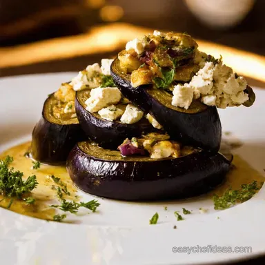 Roasted Aubergine Bliss Herbed Feta Recipe That Wows Recipe Card