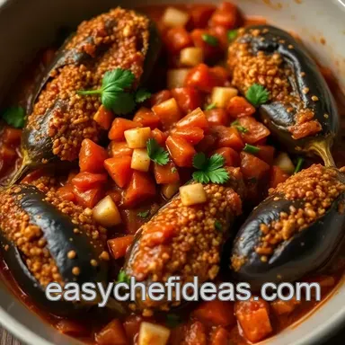 Delicious Stuffed Eggplant: A Mediterranean Family Favourite Recipe Card