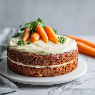 Moist Carrot Cake Recipe for 12 Servings with Cream Cheese Recipe Card