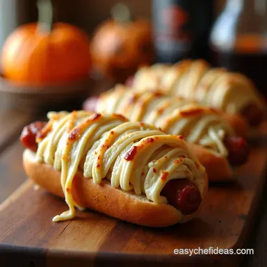 Spooktacular Mummy Dogs Easy Halloween Themed Foods Recipe Card