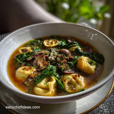 Mushroom Tortellini Soup: 35 Minute Creamy Comfort Recipe Card