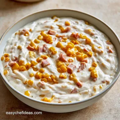 No Bake Corn Dip with Smoked Turkey Recipe Card