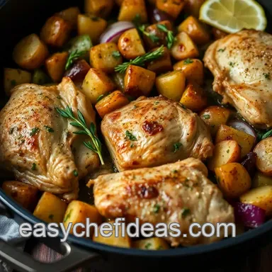 Juicy One-Pan chicken thighs recipe: Lemon Herb Magic! Recipe Card