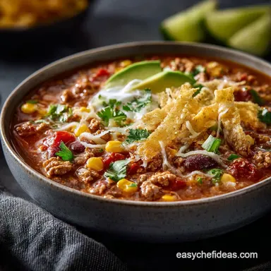 40Minute Turkey Taco Chili Soup The Speedy Weeknight OnePot Dinner Recipe Card
