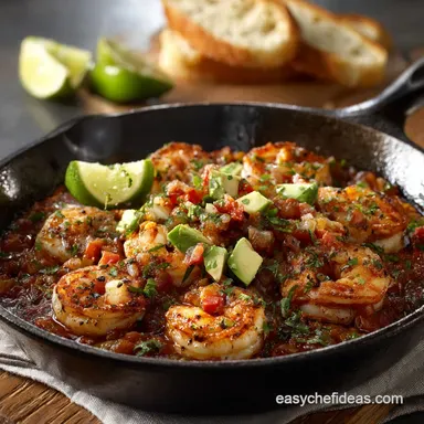 OneSkillet Mexican Shrimp Diablo Dinner Fiery 30-Minute Skillet Supper Recipe Card