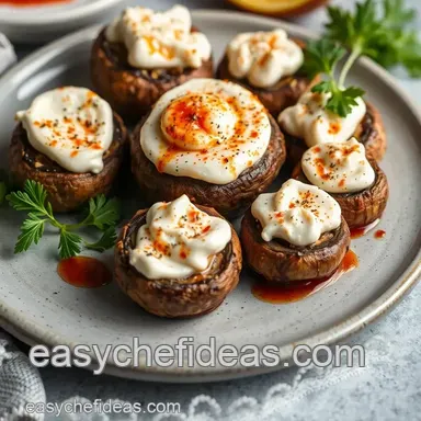 Ultimate Oven Baked Mushrooms with Spicy Cream Cheese: 5 Delicious Upscale Appetizers! Recipe Card