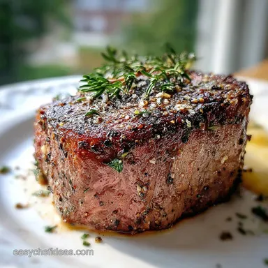 Cooking Filet Mignon in Oven in 20 Minutes Recipe Card