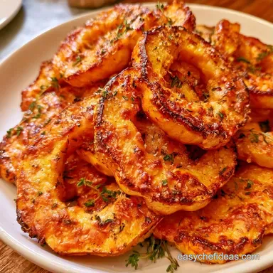 Roasted Parmesan Acorn Squash Rings Recipe Card
