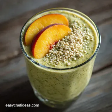 Peach Banana Green Smoothie with Hemp Seeds: The 5-Minute Creamy Breakfast Recipe Card