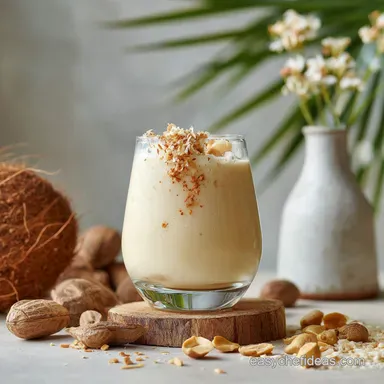 Peanut Colada Drink with Pineapple Juice in 5 Minutes Recipe Card