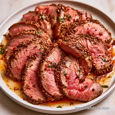 Pepper Crusted Top Round Roast for 8 Recipe Card