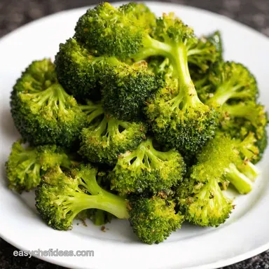 Oven Roasted Frozen Broccoli Crispy Easy Recipe Card