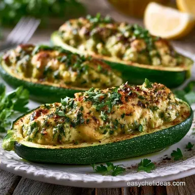 Pesto Chicken Zucchini Boats in 35 Min
