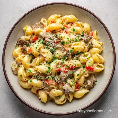 Philly Cheesesteak Pasta: Ultimate Creamy Skillet Comfort Recipe Card