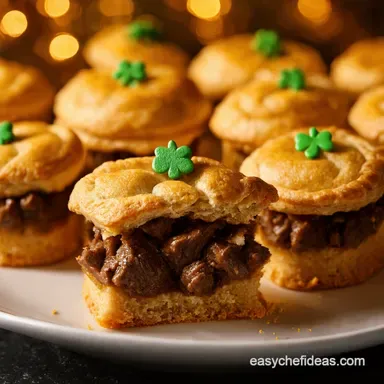 St Patricks Day Appetizers Guinness Beef Mini Pies Recipe Card