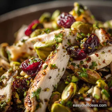 Pistachio Cinnamon Chicken Salad: Gourmet Moroccan-Style Recipe Recipe Card