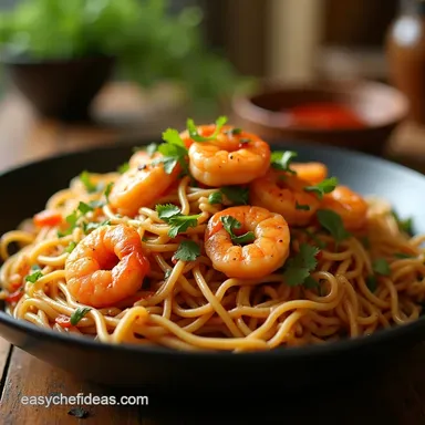Speedy Prawn Rice Noodle StirFry Recipe Under 35 Mins Recipe Card