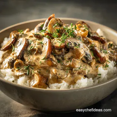 Mushroom Stroganoff: Ultimate Cr&egrave;me Fra&icirc;che Vegetarian Recipe Recipe Card