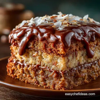 Traditional German Chocolate Cake FailProof CoconutPecan Filling Recipe Card